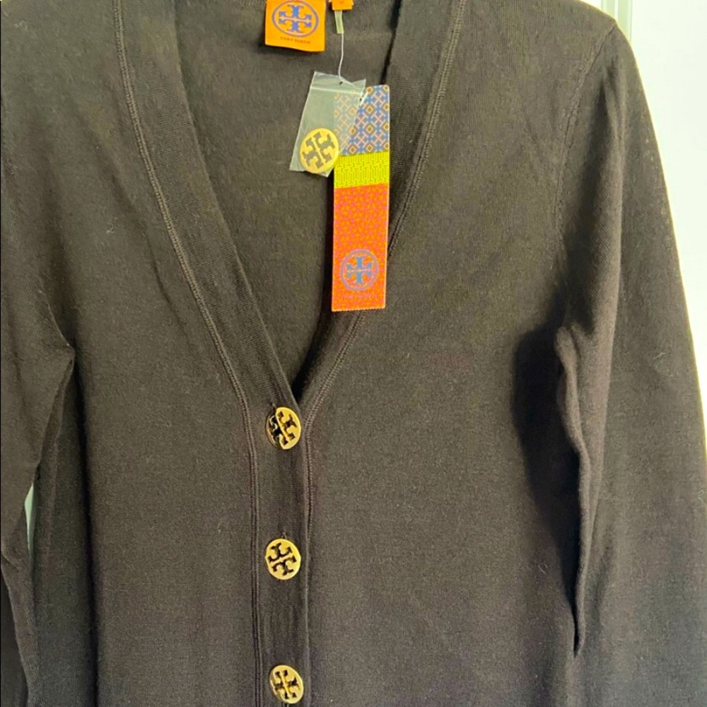 New with tags! Tory Burch merino wool cardigan. Gorgeous